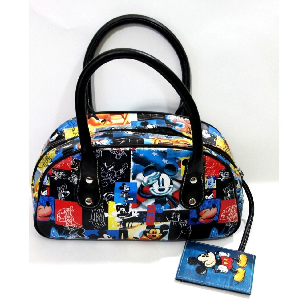 Disneyland Resort Mickey Mouse All Over Print Purse Handbag ID Wallet Bag 12"x6"